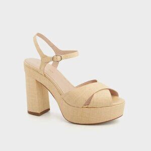 Tuckernuck Raffia Pippa Platform Heels Size 11  NIB
